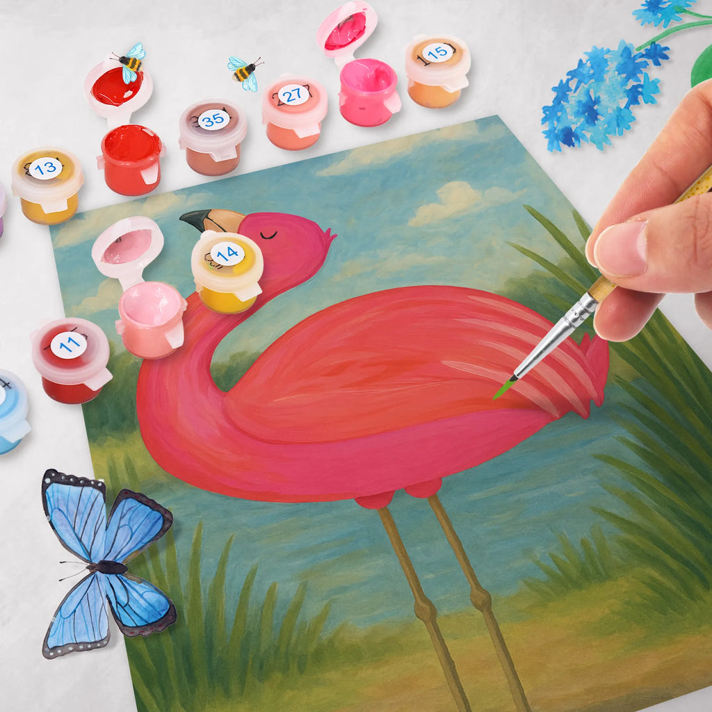 Malen nach Zahlen Flamingo Stolz Design DIY, Künstler, Kreativität, Malen, Baseln, Kunstwerk, Malen nach Zahlen, Ausmalbild, Bastelidee, Flamingo, beste Freundin, Tochter, Selbstakzeptanz, Freundin, Selbstliebe, Freude, stolz, Mama, Schwester