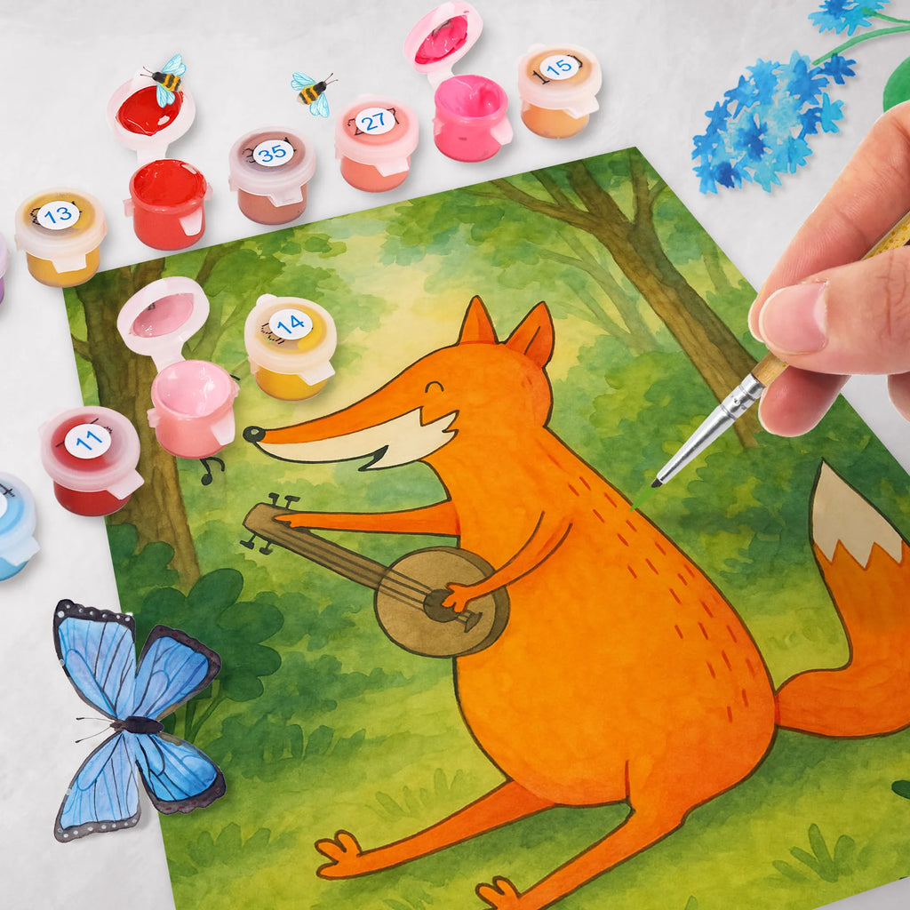 Malen nach Zahlen Fuchs Gitarre Design Kreativität, Malen, Baseln, Ausmalbild, Künstler, Bastelidee, DIY, Kunstwerk, Malen nach Zahlen, Fuchs, Geschenk Musiker, Musikerin, Gitarre, Sängerin, Musik Spruch, Sänger, Füchse