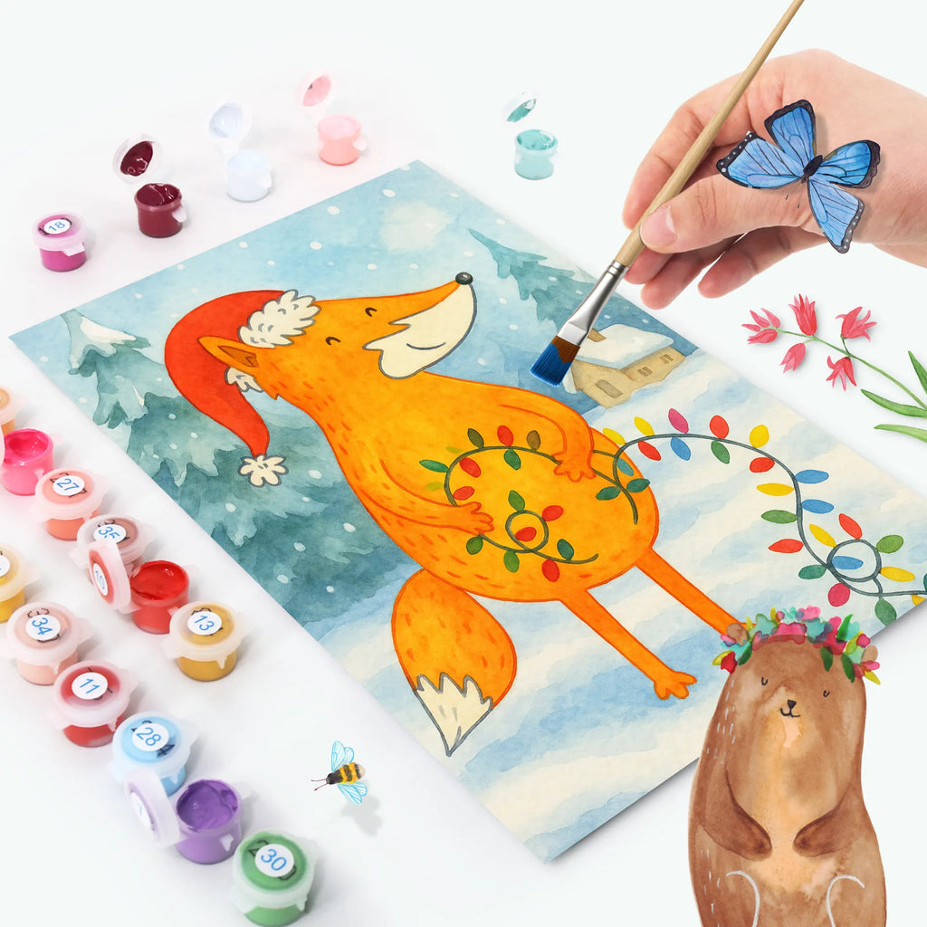 Malowanie według numerów lis Boże Narodzenie Design Zima, Boże Narodzenie, dekoracje świąteczne, Mikołaj, Adwent, Wigilia, zimowy motyw