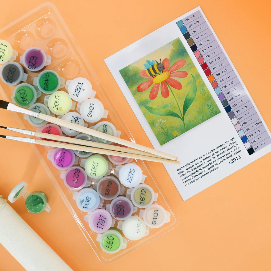 Malowanie według numerów trzmiel kwiat Design Kreativität, Baseln, Künstler, Kunstwerk, Malen nach Zahlen, Malen, Ausmalbild, DIY, Bastelidee, Tiermotive, Gute Laune, lustige Sprüche, Tiere, Natur, Wespe, Blume, Hummel, Flauschig, Hummeln, Feld, Biene