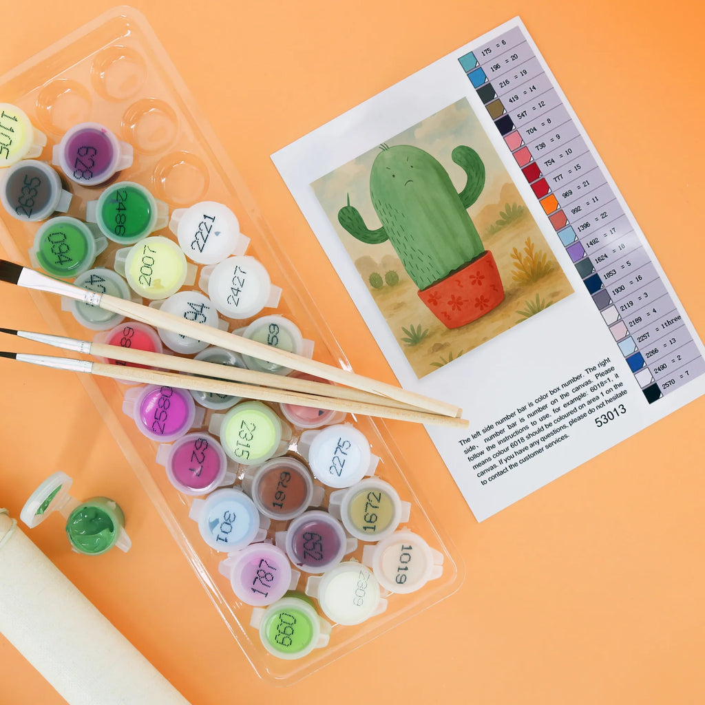 Paint by Numbers cactus Fury Design DIY, Malen nach Zahlen, Malen, Künstler, Baseln, Ausmalbild, Bastelidee, Kreativität, Kunstwerk, Kaktus, Kakteen, Chefin, Kollege, Schule, Büroalltag, Büro, Kollegin, wütend, ärgern