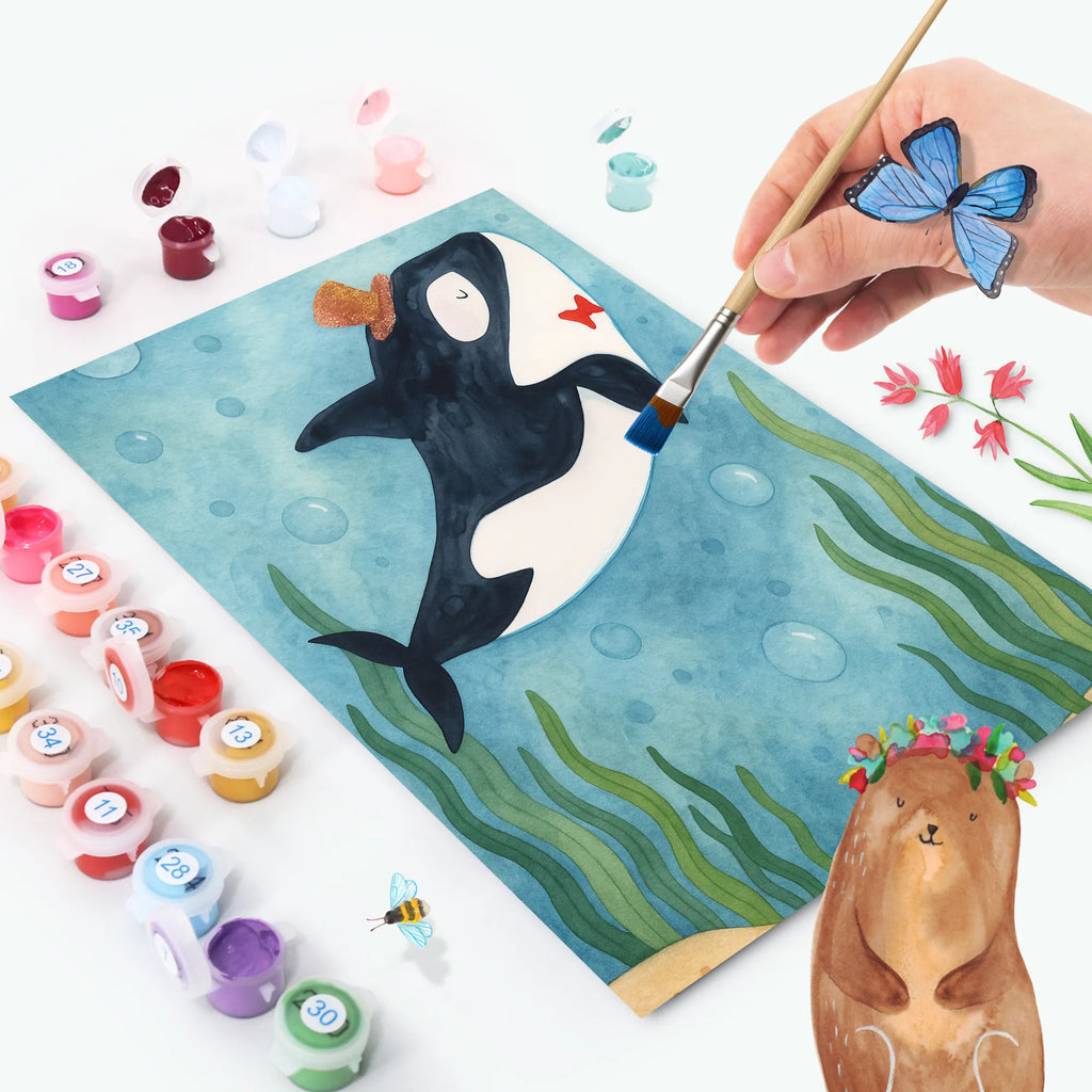 Malen nach Zahlen Orca Zylinder Design Kreativität, Baseln, Kunstwerk, Bastelidee, Malen nach Zahlen, DIY, Ausmalbild, Malen, Künstler, Meerestiere, Meer, Urlaub, Konfetti, Orca, Glückwunsch, Glitter, Geburtstag, Narwal, Fest, Fete, Feier, Glitzer