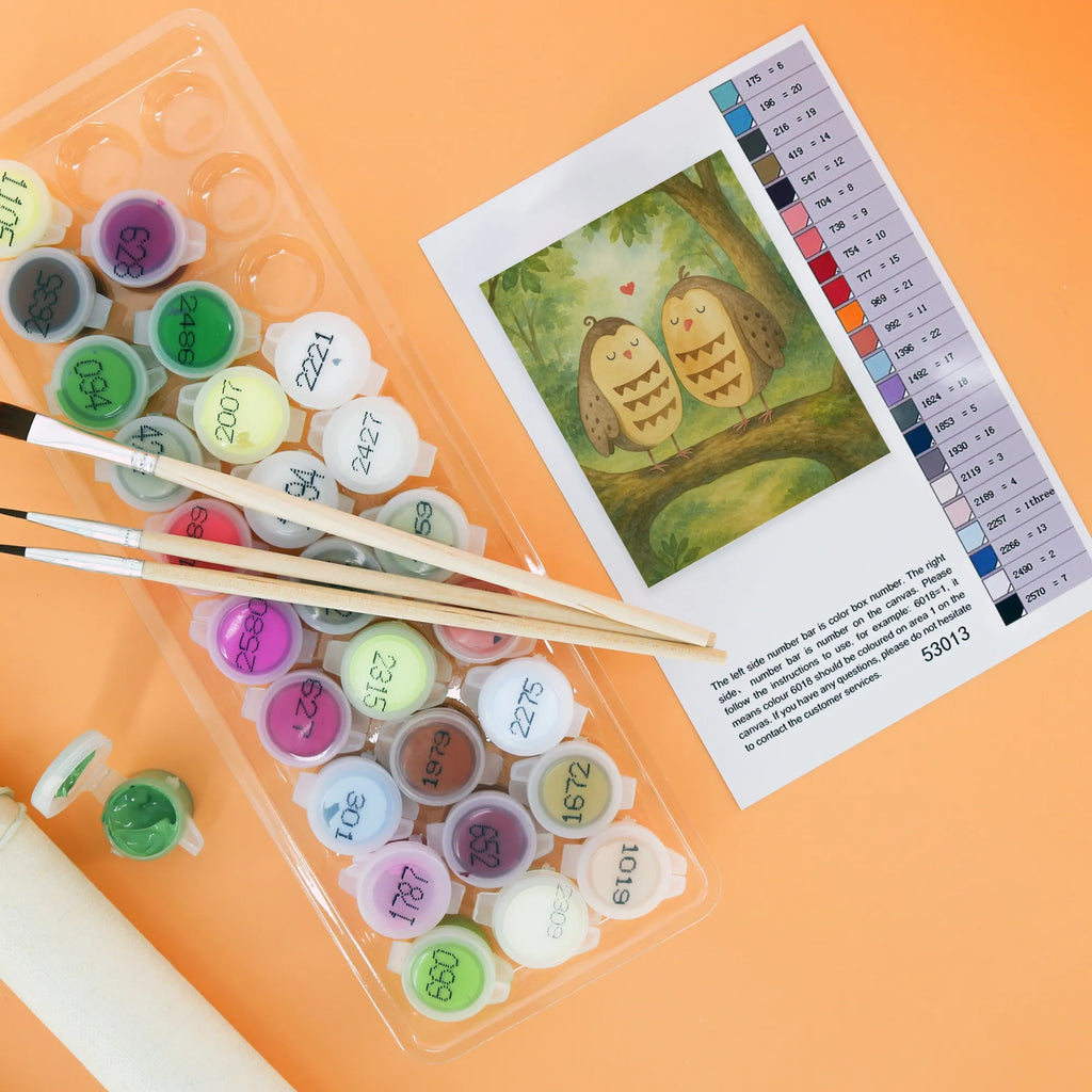 Malowanie według numerów sowy miłość Design Malen, Kunstwerk, Kreativität, Baseln, Künstler, Bastelidee, Malen nach Zahlen, Ausmalbild, DIY, Eule, Wortspiel lustig, Eule Deko, Liebe, Hochzeit Spruch, Freund, Owl, All you need is love, Freundin Geschenk, Liebe Spruch