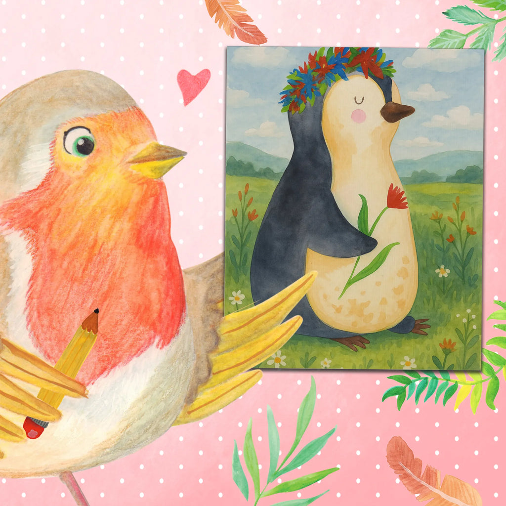 Malowanie według numerów pingwin kwiaty Design Pinguin