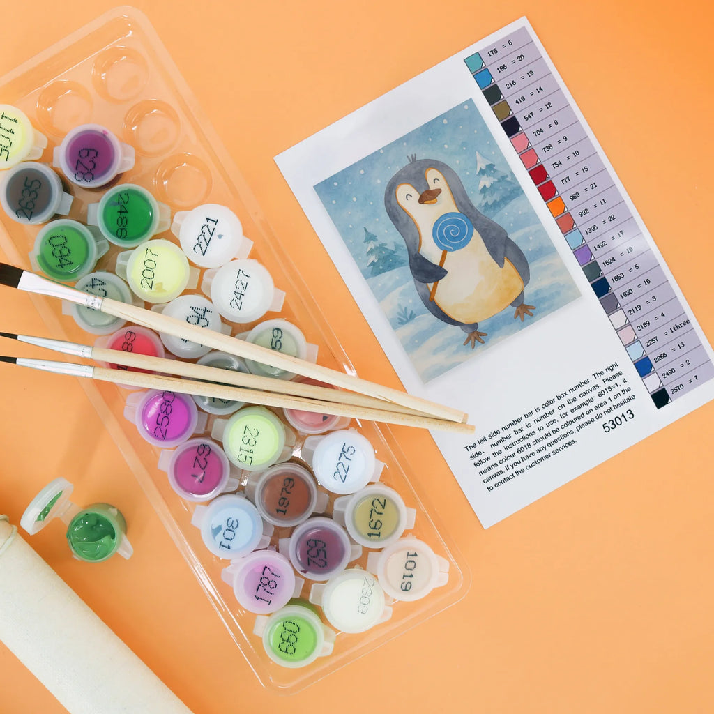 Malowanie według numerów pingwin lizak Design Kreativität, DIY, Malen nach Zahlen, Baseln, Malen, Ausmalbild, Kunstwerk, Künstler, Bastelidee, Pinguin, Süßigkeiten, Rebell, Gauner, Ganove, Spruch, Pinguine, Lolli, Blödsinn, Rabauke