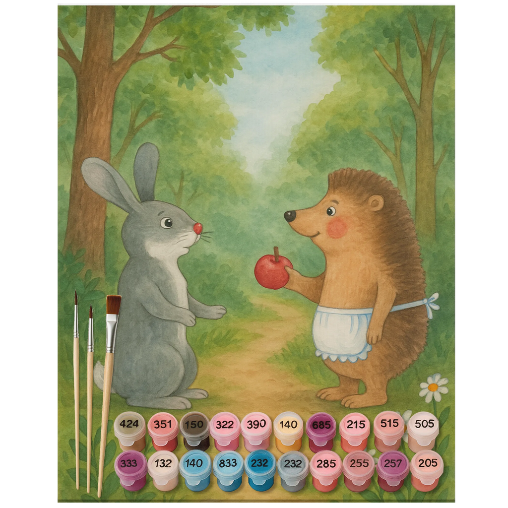 Malowanie według numerów królik jeż Design Malen nach Zahlen, Kreativität, Kunstwerk, DIY, Baseln, Bastelidee, Malen, Ausmalbild, Künstler, Tiermotive, Gute Laune, lustige Sprüche, Tiere, Igel und Hase, Hase, Igel, Herzschmerz, Trennungsschmerz, Spruch romantisch, Liebeskummer Geschenk, Trösten, Liebe Spruch