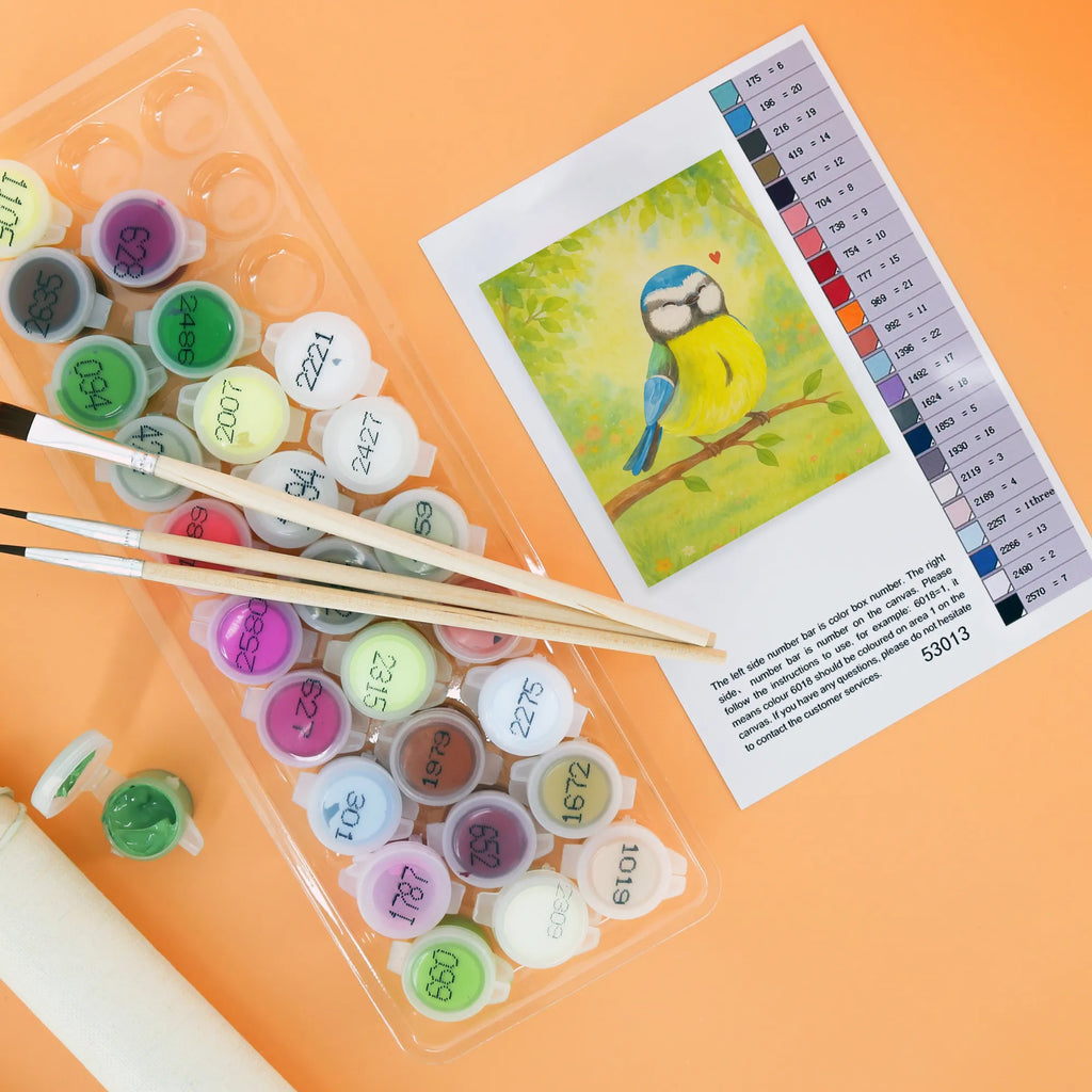 Malowanie według numerów ptak modraszek Design Baseln, Kreativität, Bastelidee, DIY, Kunstwerk, Malen, Malen nach Zahlen, Ausmalbild, Künstler, Ostern, Osterhase, Ostergeschenke, Osternest, Osterdeko, Geschenke zu Ostern, Ostern Geschenk, Ostergeschenke Kinder, Ostern Kinder, Frühlingsgefühle, Osterzeit, liebe Grüße, Vogel, Ostergrüße, Blaumeise, Frühling