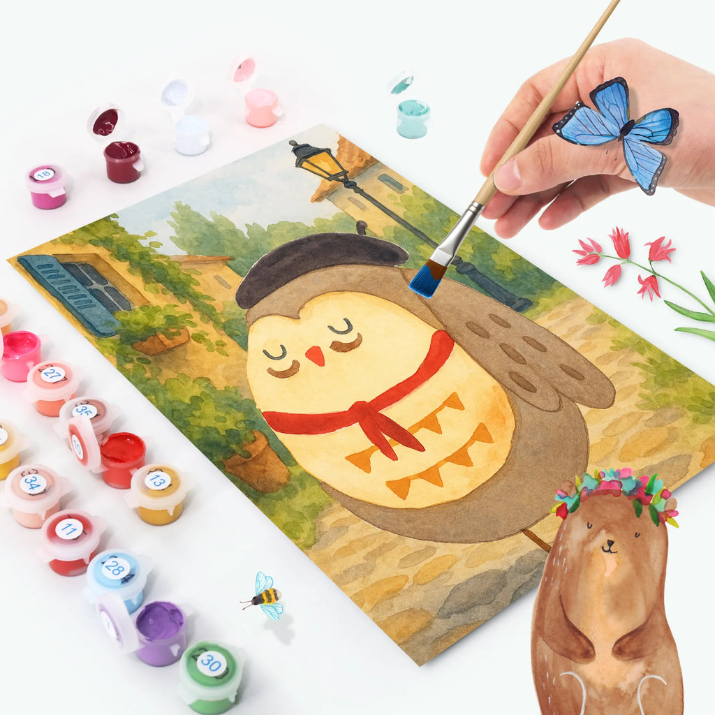 Paint by Numbers Owl France Design Malen nach Zahlen, Künstler, Bastelidee, Baseln, Ausmalbild, Kreativität, Malen, Kunstwerk, DIY, Eule, Spruch schön, das Leben ist schön, Owl, Spruch Französisch, hibou, Eule Deko, Frankreich, Eulen, La vie est belle