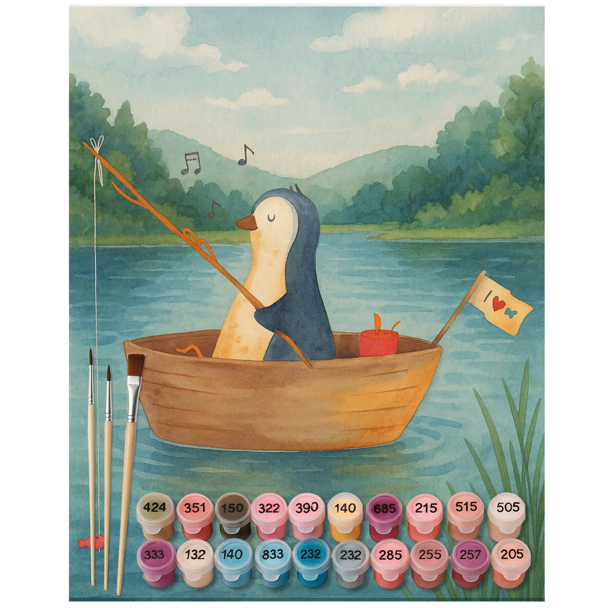 Malen nach Zahlen Pinguin Angelboot Design malen mit zahlen, Malen nach Zahlen Leinwand, kreativ set, Zahlenbild, leinwand malerei, leinwand malset, DIY Malen nach Zahlen, Malen nach Zahlen Bild, acrylmalerei set, Malen nach Zahlen, malen nach zahlen set, malset, diy set, acryl malset, malerei nach zahlen, Acryl Malen nach Zahlen, Pinguin, Genießen, Neustart, Motivation, Scheidung, Pinguine, Angelboot, Leben, Trennung, Angeln, Geschenkidee Liebeskummer, Neuanfang, Boot, Lebenslust