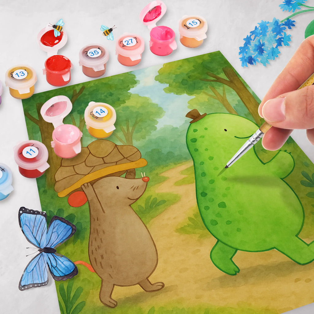 Malen nach Zahlen Schildkröte Maus Design Bastelidee, Kunstwerk, Malen, Kreativität, Baseln, Malen nach Zahlen, DIY, Ausmalbild, Künstler, Schildkröte, Maus, beste Freundinnen, beste Freunde, Freundinnen, Freunde