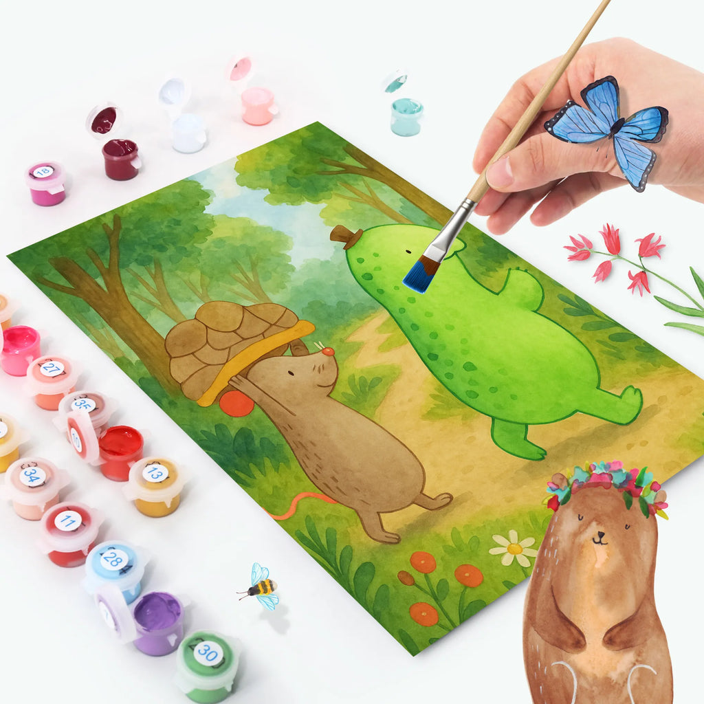 Malen nach Zahlen Schildkröte Maus Design Bastelidee, Kunstwerk, Malen, Kreativität, Baseln, Malen nach Zahlen, DIY, Ausmalbild, Künstler, Schildkröte, Maus, beste Freundinnen, beste Freunde, Freundinnen, Freunde