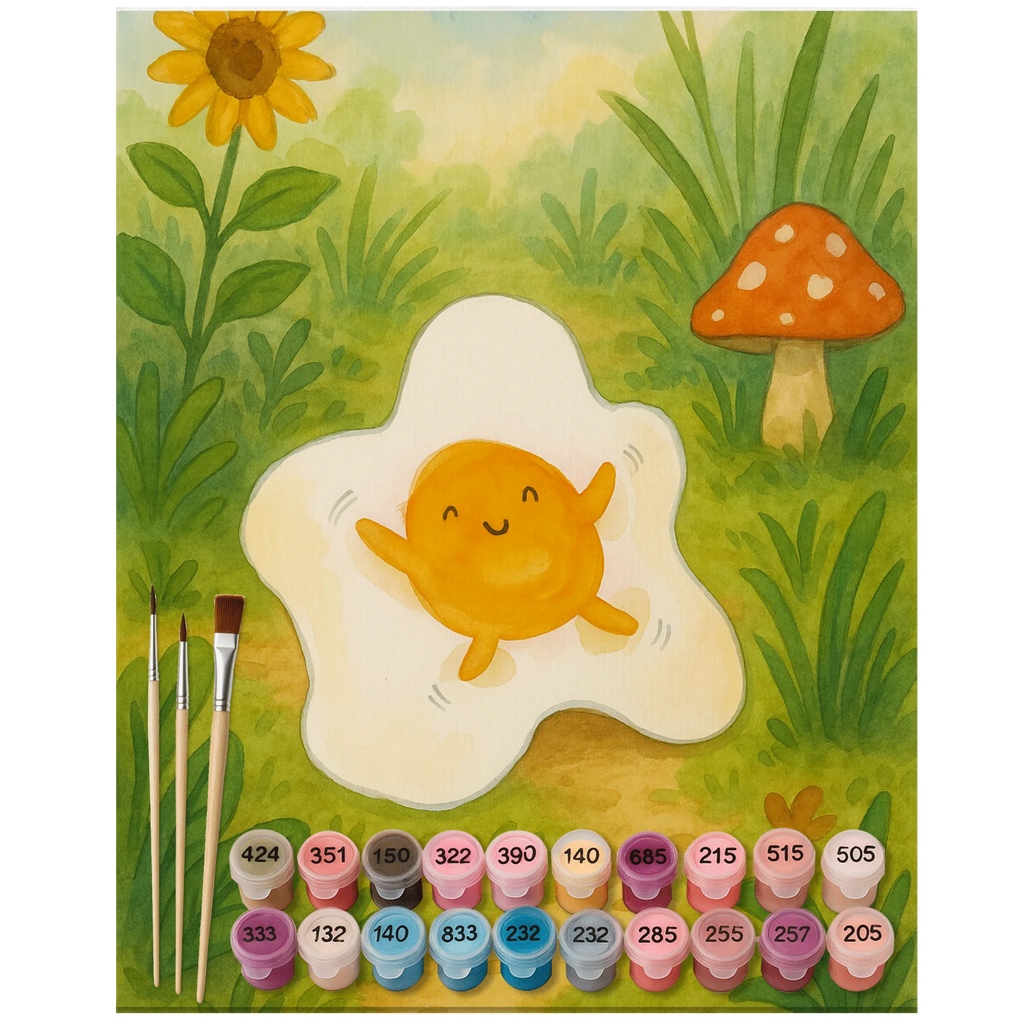 Paint by Numbers Fried egg egg Design DIY, Ausmalbild, Kreativität, Künstler, Malen nach Zahlen, Malen, Bastelidee, Kunstwerk, Baseln, Tiermotive, Gute Laune, lustige Sprüche, Tiere, Schön, Glücklich, Ei, Tag, Liebe, Spiegelei