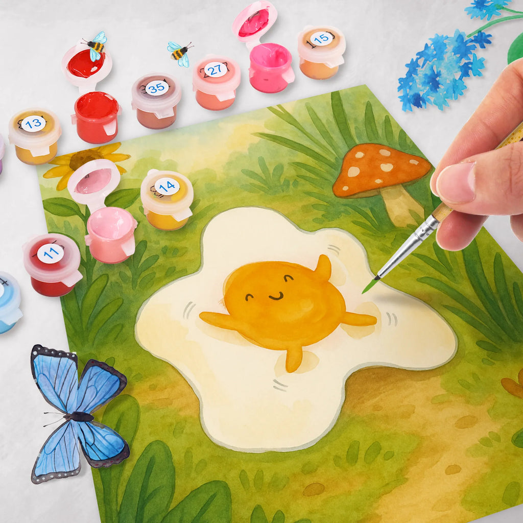 Paint by Numbers Fried egg egg Design DIY, Ausmalbild, Kreativität, Künstler, Malen nach Zahlen, Malen, Bastelidee, Kunstwerk, Baseln, Tiermotive, Gute Laune, lustige Sprüche, Tiere, Schön, Glücklich, Ei, Tag, Liebe, Spiegelei