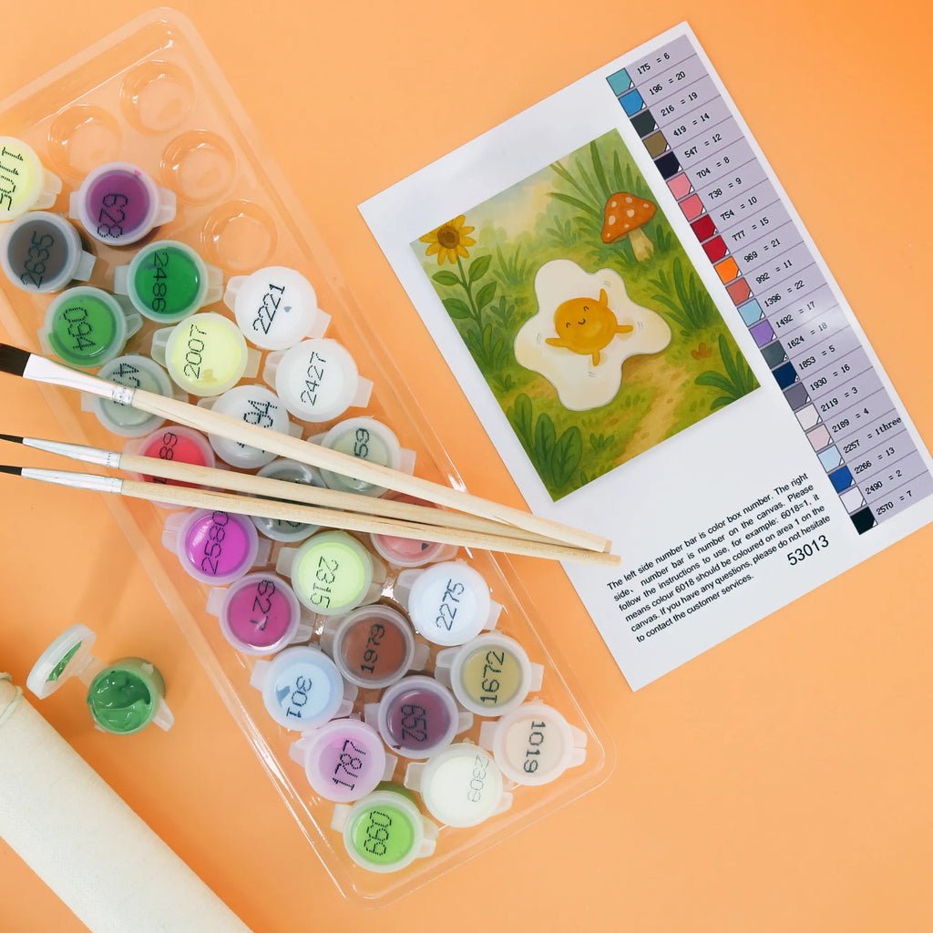 Paint by Numbers Fried egg egg Design DIY, Ausmalbild, Kreativität, Künstler, Malen nach Zahlen, Malen, Bastelidee, Kunstwerk, Baseln, Tiermotive, Gute Laune, lustige Sprüche, Tiere, Schön, Glücklich, Ei, Tag, Liebe, Spiegelei