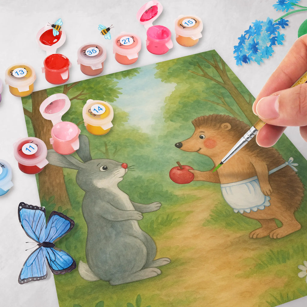 Malowanie według numerów królik jeż Design Malen nach Zahlen, Kreativität, Kunstwerk, DIY, Baseln, Bastelidee, Malen, Ausmalbild, Künstler, Tiermotive, Gute Laune, lustige Sprüche, Tiere, Igel und Hase, Hase, Igel, Herzschmerz, Trennungsschmerz, Spruch romantisch, Liebeskummer Geschenk, Trösten, Liebe Spruch