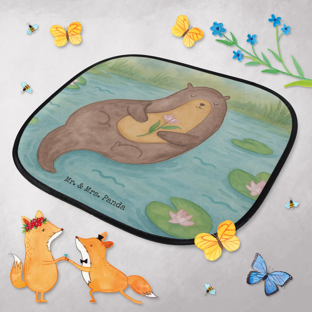 Car sun shade otter Water Lily Design children, sun protection, windows, car, gift, family, back seat, sun visor, otter, marten, sea otter, European otter, water mammal, aquatic animal, baby otter, predator, water, otter gifts, animal lover, gift ideas for animal lovers, animal, mammal, water animal, gifts for people in love
