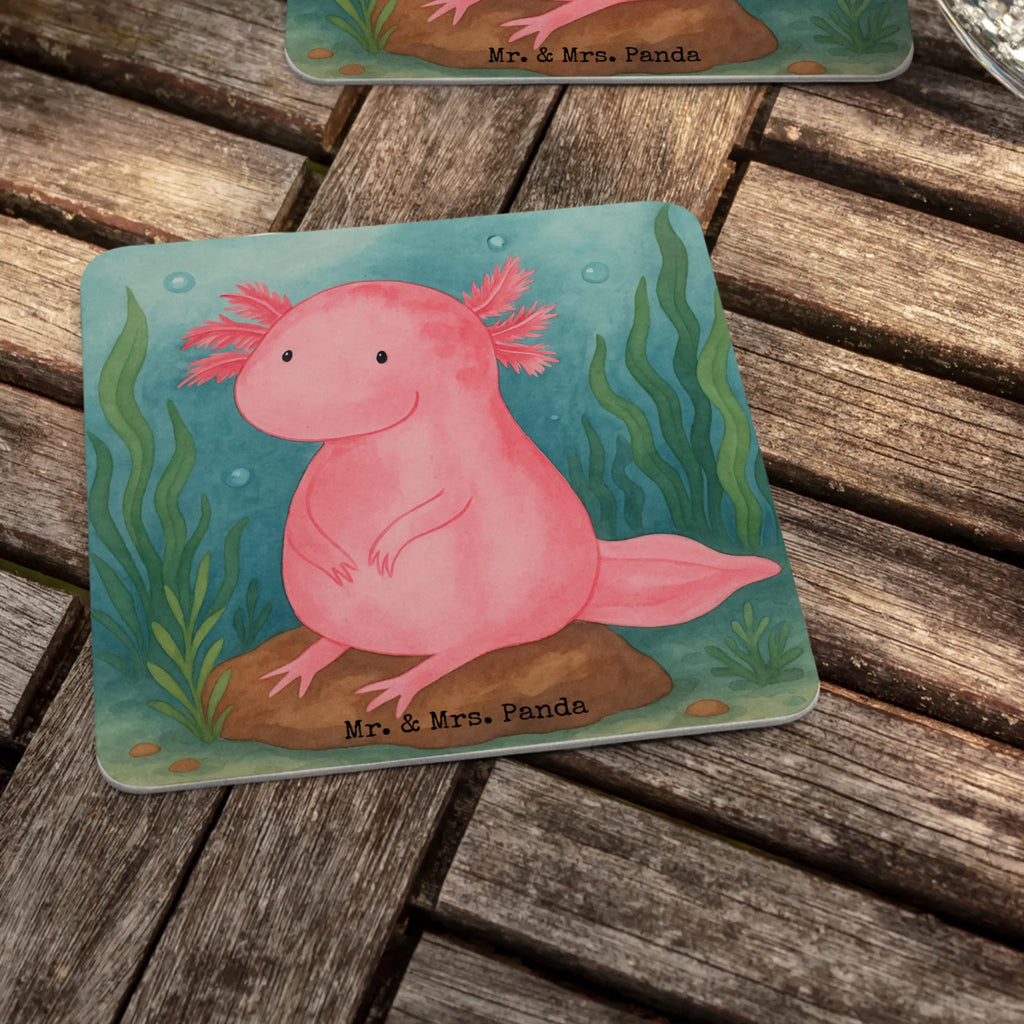 Bierdeckel Axolotl Niedlich Design Bierdeckel, Gastgeschenk Hochzeit, Tischdeko, Axolotl, Molch, Axolot, vergnügt, fröhlich, zufrieden, Lebensstil, Weisheit, Lebensweisheit, Liebe, Freundin