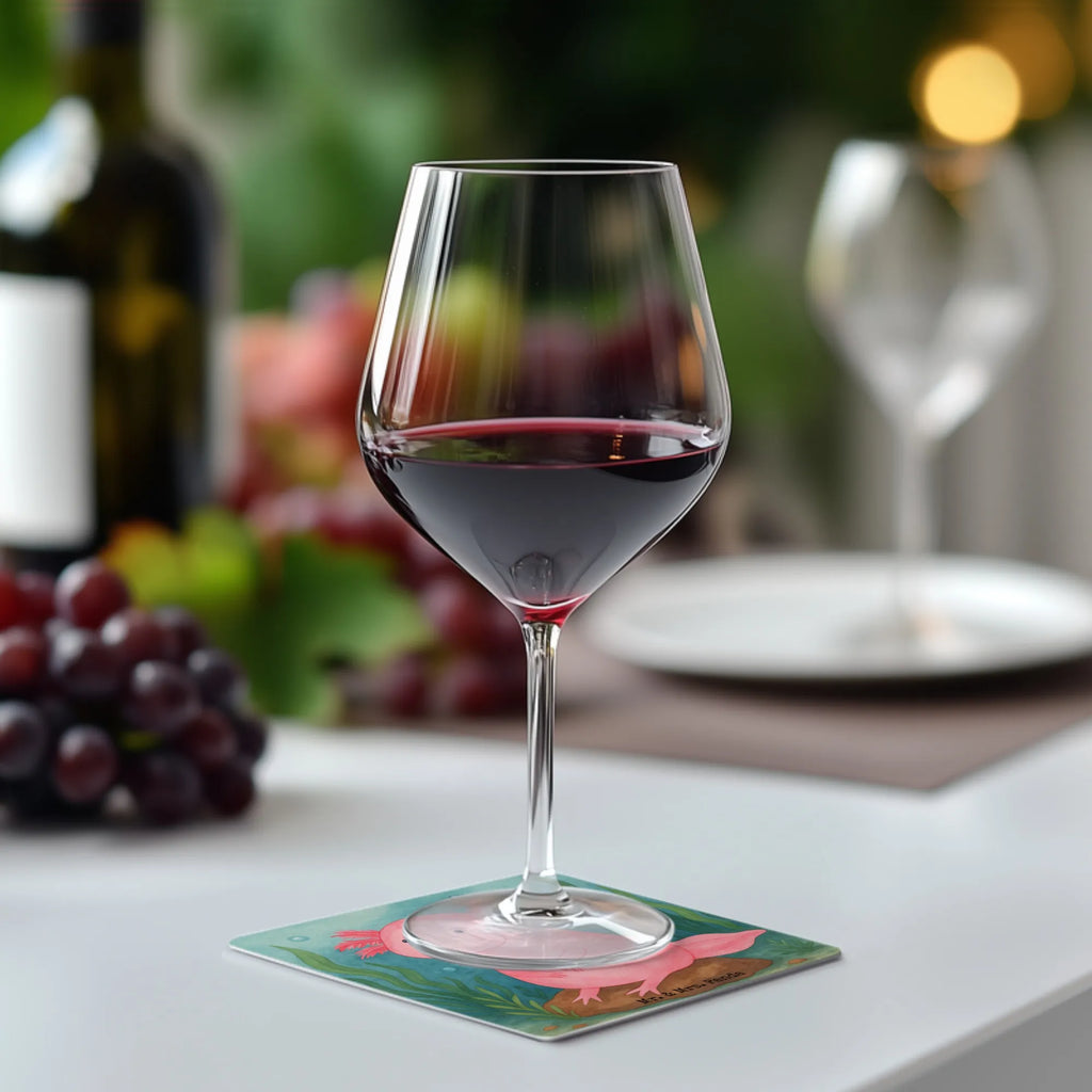 Bierdeckel Axolotl Niedlich Design Bierdeckel, Gastgeschenk Hochzeit, Tischdeko, Axolotl, Molch, Axolot, vergnügt, fröhlich, zufrieden, Lebensstil, Weisheit, Lebensweisheit, Liebe, Freundin