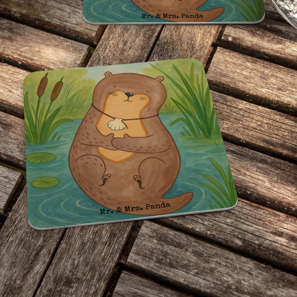 Bierdeckel Otter Muschel Design Bierdeckel, Gastgeschenk Hochzeit, Tischdeko, Otter, Fischotter, Seeotter, Otterliebe, grübeln, träumen, Motivation, Tagträumen, Büro