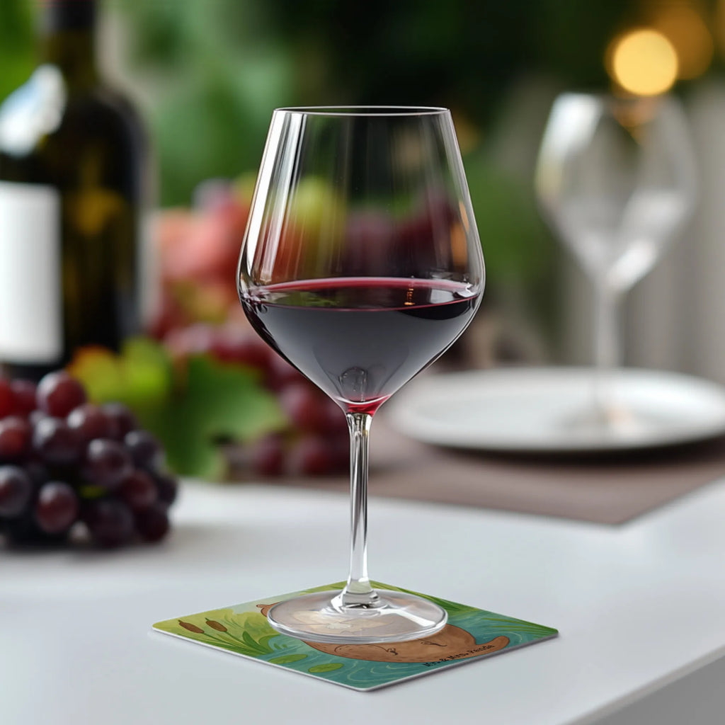 Bierdeckel Otter Muschel Design Bierdeckel, Gastgeschenk Hochzeit, Tischdeko, Otter, Fischotter, Seeotter, Otterliebe, grübeln, träumen, Motivation, Tagträumen, Büro