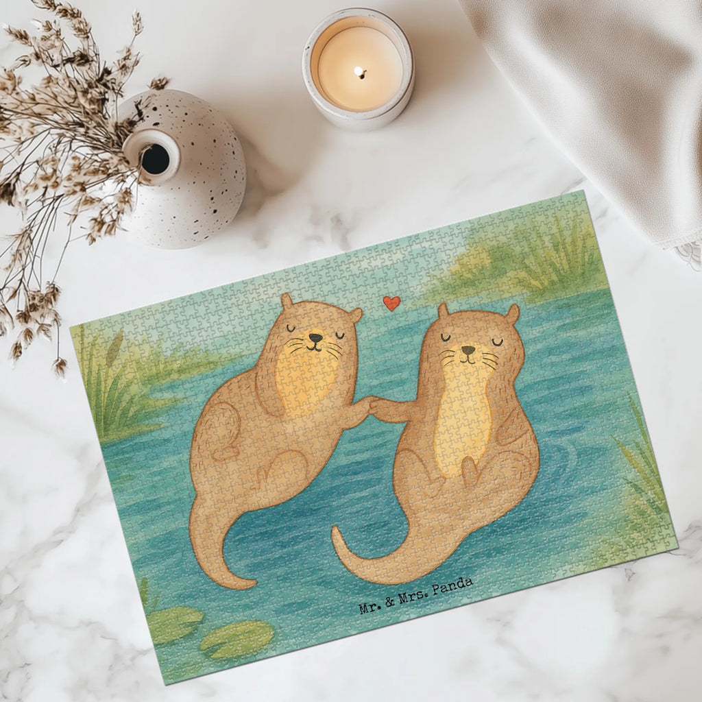 Puzzle Otter Hände halten Design Puzzle, Otter, Fischotter, Seeotter, Otter Seeotter See Otter