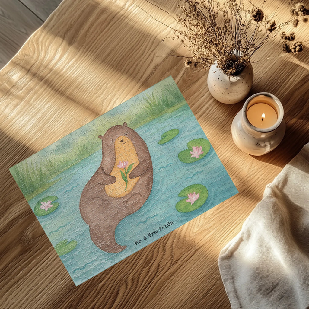 Puzzle Otter Seerose Design Puzzle, Otter, Fischotter, Seeotter, Otter Seeotter See Otter