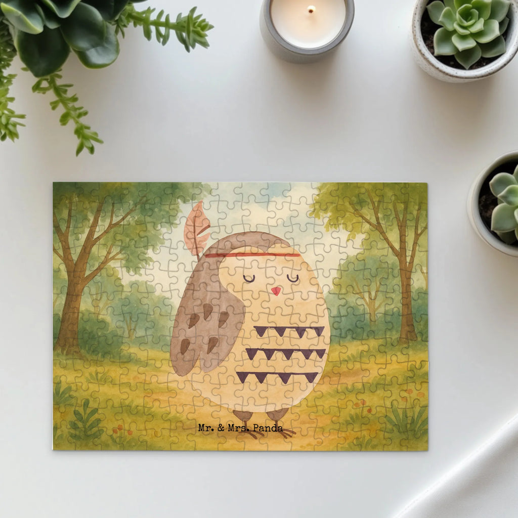 Puzzle Eule Federschmuck Design Puzzle, Eule, Eule Deko, Owl, Das Leben ist ein Abenteuer, Reisespruch, Federschmuck, Dekoration