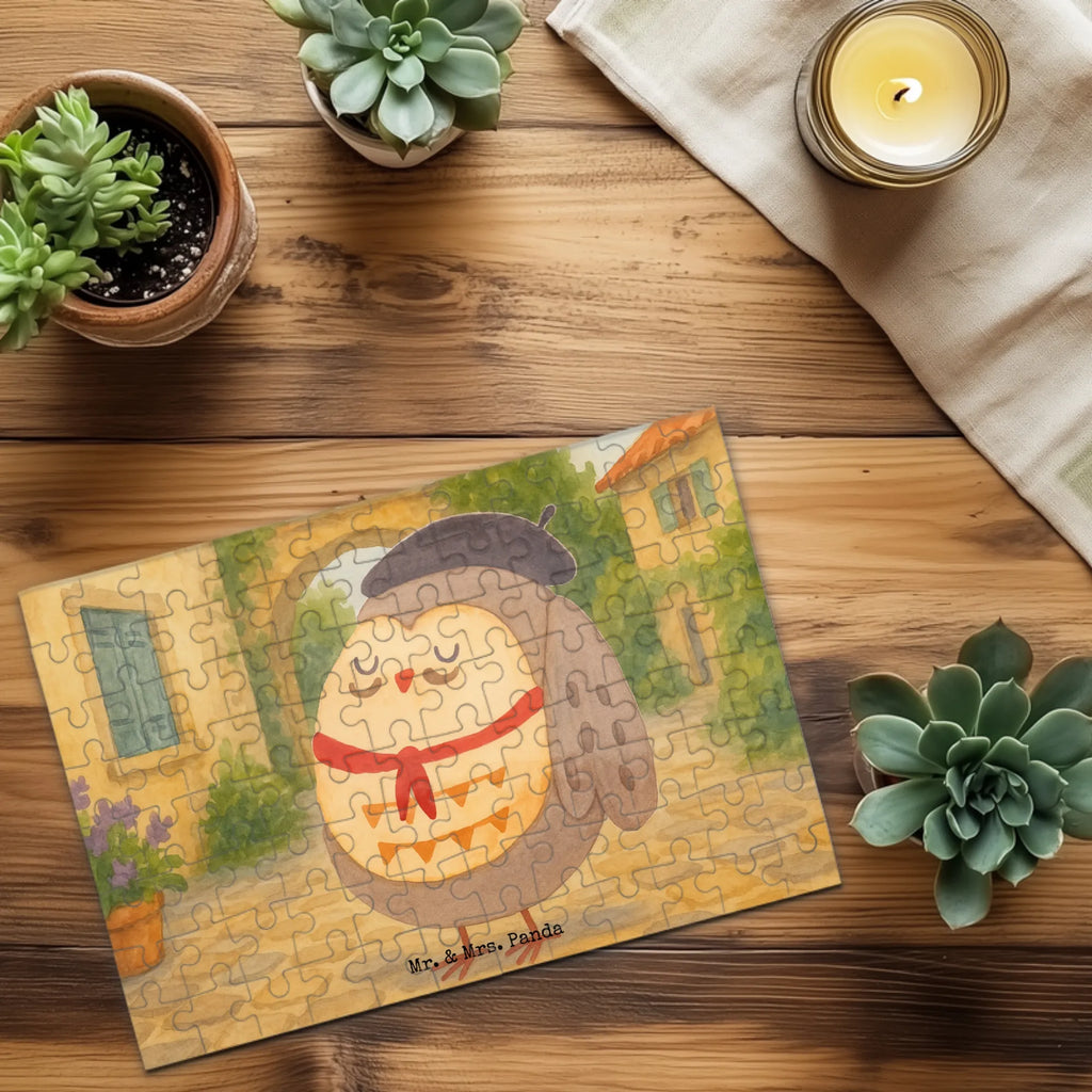 Puzzle Eule Frankreich Design Puzzle, Eule, Eulen, Eule Deko, Owl, hibou, La vie est belle, das Leben ist schön, Spruch schön, Spruch Französisch, Frankreich