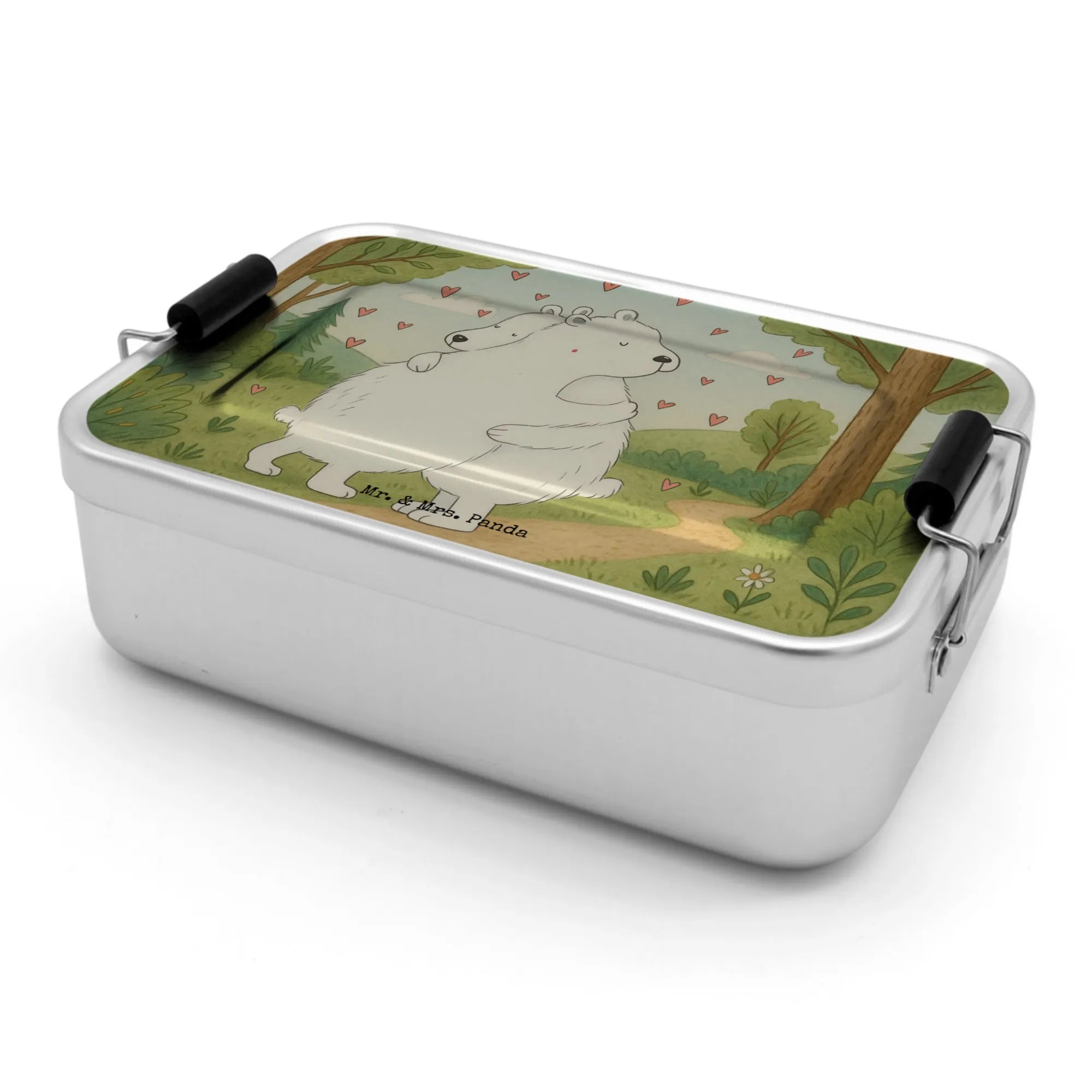 Metall Brotdose Eisbär Umarmen Design, Lunchdose, Lunchbox, Snackbox