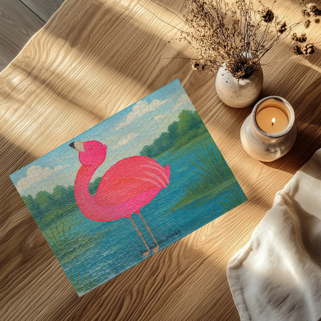 Puzzle Flamingo Stolz Design Puzzle, Flamingo, stolz, Freude, Selbstliebe, Selbstakzeptanz, Freundin, beste Freundin, Tochter, Mama, Schwester