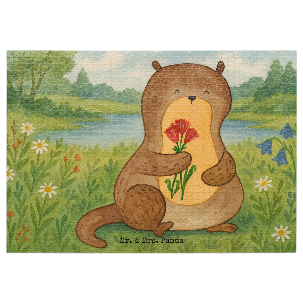 Puzzle Otter Blumenstrauß Design Puzzle, Otter, Fischotter, Seeotter, Otter Seeotter See Otter