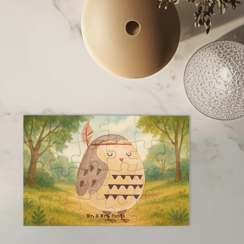 Puzzle Eule Federschmuck Design Puzzle, Eule, Eule Deko, Owl, Das Leben ist ein Abenteuer, Reisespruch, Federschmuck, Dekoration