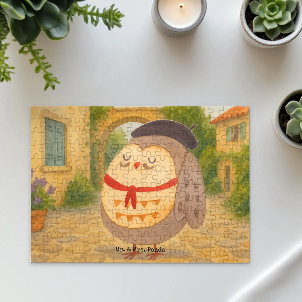 Puzzle Eule Frankreich Design Puzzle, Eule, Eulen, Eule Deko, Owl, hibou, La vie est belle, das Leben ist schön, Spruch schön, Spruch Französisch, Frankreich