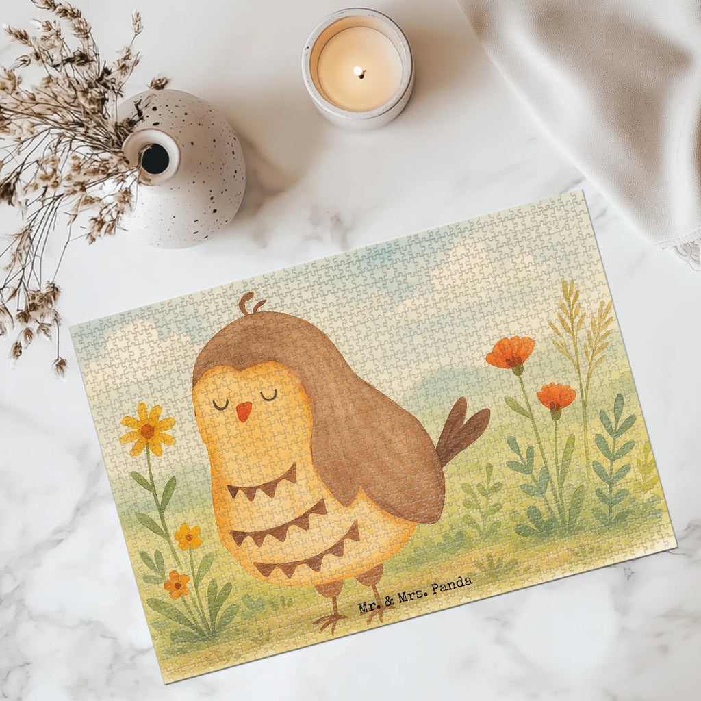 Puzzle Eule Zufrieden Design Puzzle, Eule, Eule Spruch, Eule deko, Owl, Liebe Spruch, Romantisch, Wortspiel lustig, Spruch schön, Geschenk Hochzeitstag