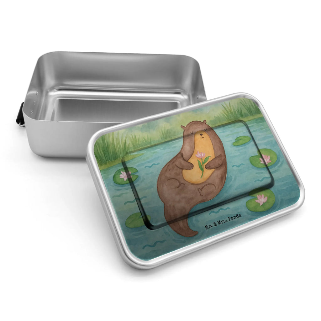 Metall Brotdose Otter Seerose Design Vesperdose Metall, Brotdose Arbeit, Metall Brotbox, Vintage Brotdose, Brotdose, Metall Brotdose, Lunchbox Metall, Metallbox, Schul Brotdose, Pausenbox, Brotbox Metall, Kinder Brotdose, Brotdose Metall, Brotbox, Otter, Fischotter, Seeotter, Otter Seeotter See Otter