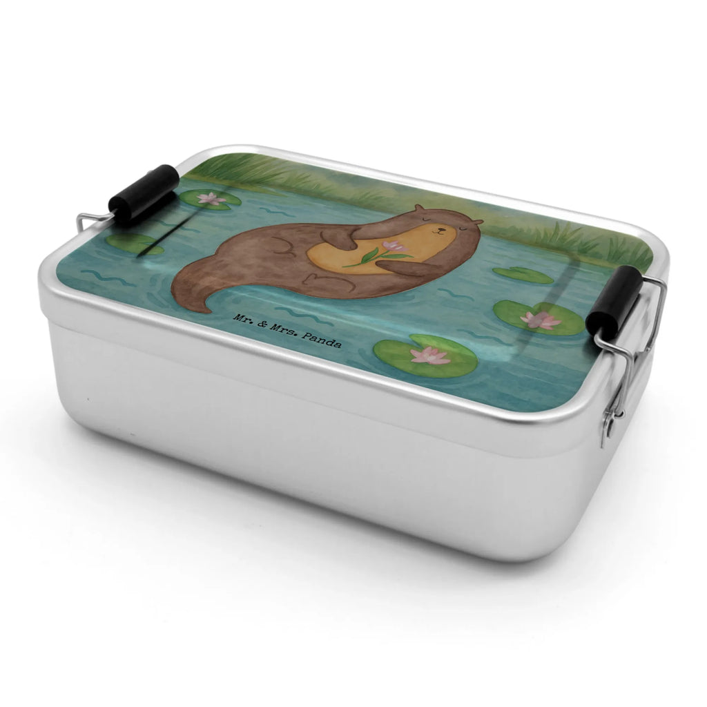 Metall Brotdose Otter Seerose Design Vesperdose Metall, Brotdose Arbeit, Metall Brotbox, Vintage Brotdose, Brotdose, Metall Brotdose, Lunchbox Metall, Metallbox, Schul Brotdose, Pausenbox, Brotbox Metall, Kinder Brotdose, Brotdose Metall, Brotbox, Otter, Fischotter, Seeotter, Otter Seeotter See Otter