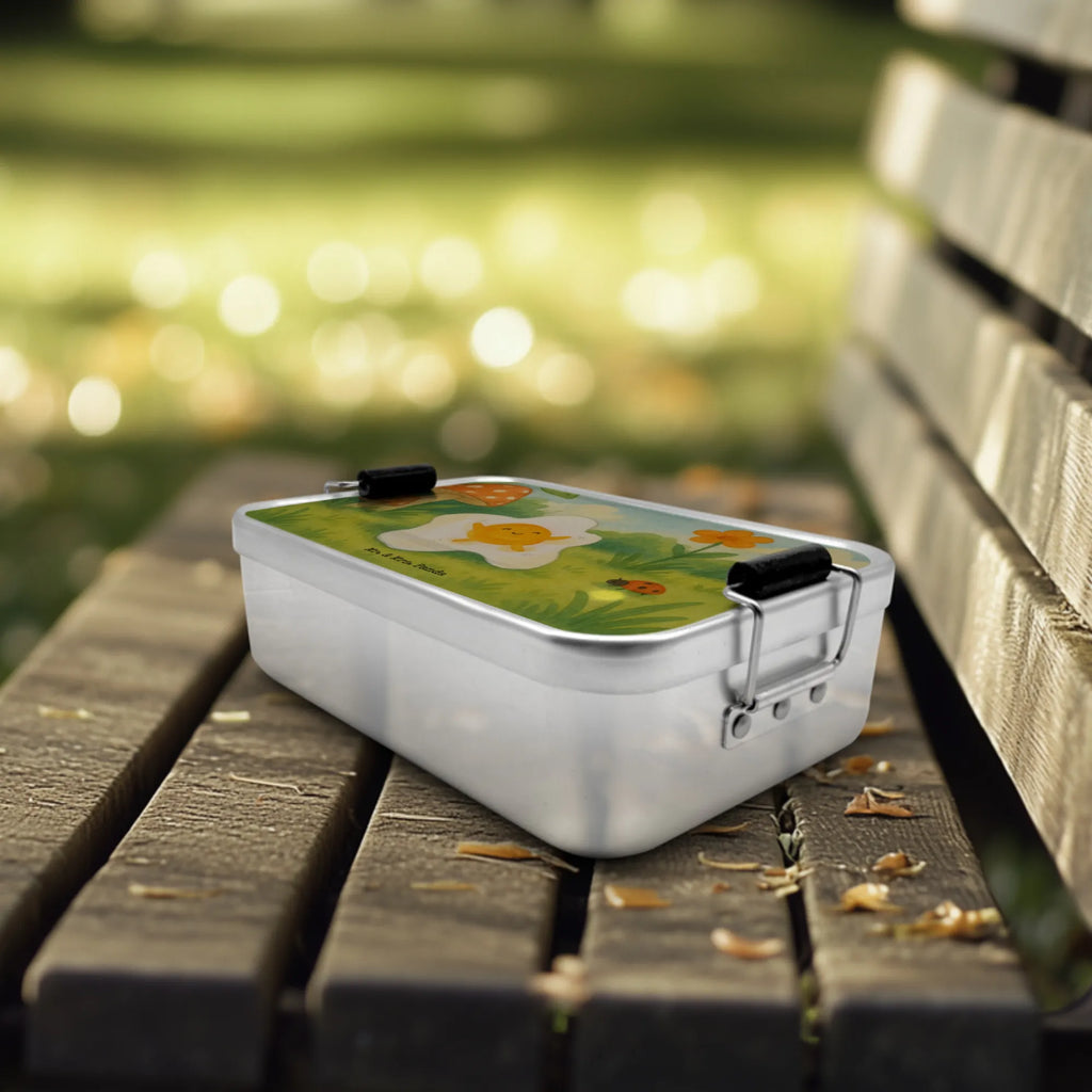 Metall Brotdose Spiegelei Ei Design Brotdose, Brotbox, Tiermotive, Gute Laune, lustige Sprüche, Tiere, Ei, Spiegelei, Glücklich, Schön, Tag, Liebe