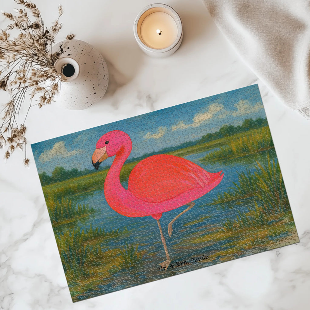 Puzzle Flamingo Classic Design Puzzle, Flamingo, Einzigartig, Selbstliebe, Stolz, ich, für mich, Spruch, Freundin, Freundinnen, Außenseiter, Sohn, Tochter, Geschwister