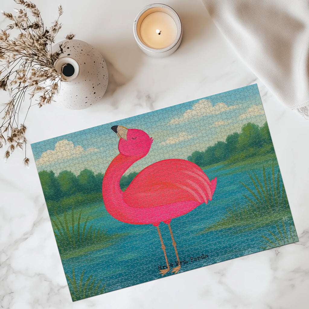 Puzzle Flamingo Stolz Design Puzzle, Flamingo, stolz, Freude, Selbstliebe, Selbstakzeptanz, Freundin, beste Freundin, Tochter, Mama, Schwester