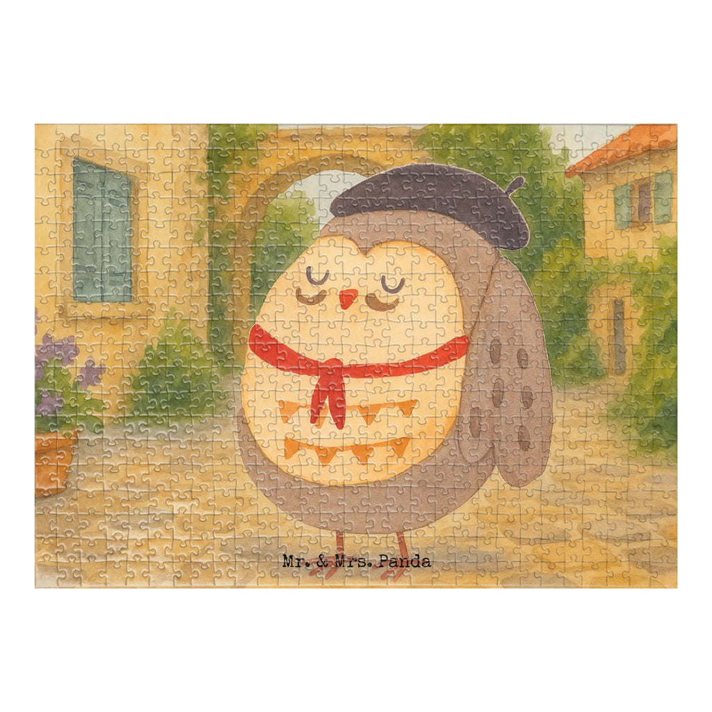 Puzzle Eule Frankreich Design Puzzle, Eule, Eulen, Eule Deko, Owl, hibou, La vie est belle, das Leben ist schön, Spruch schön, Spruch Französisch, Frankreich