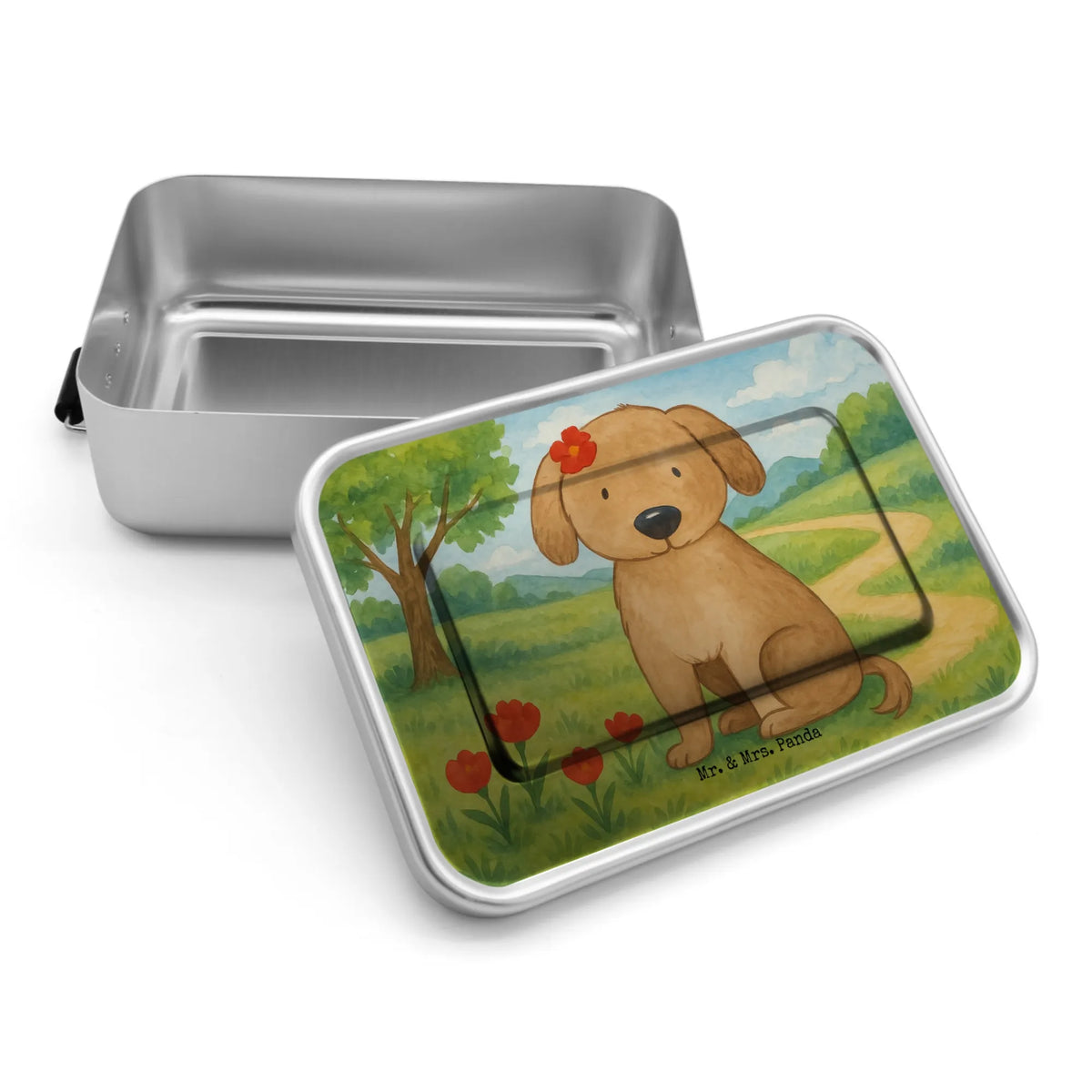 Metalowy lunchbox pies Dama Design Pies, rasa psa, właściciel psa, miłośnik zwierząt, motyw psa, zwierzę domowe, powiedzenia