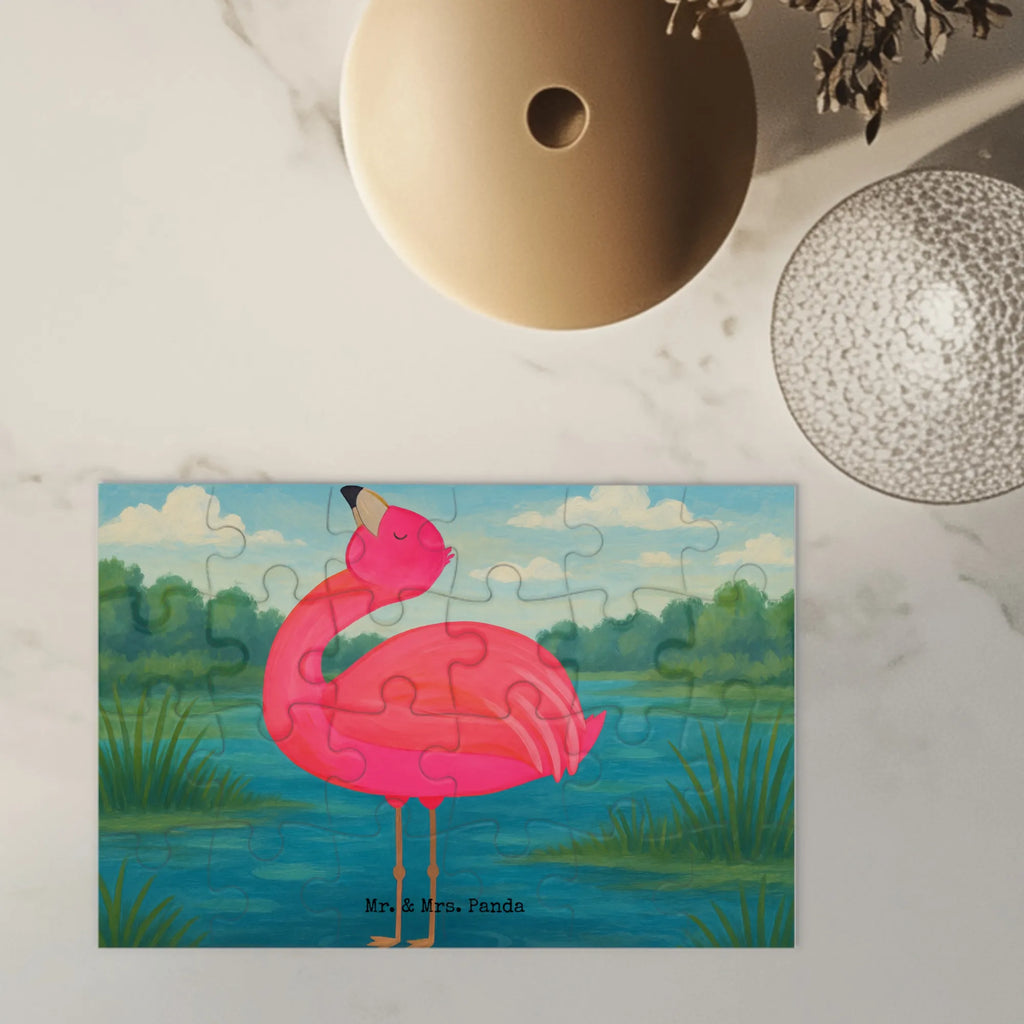 Puzzle Flamingo Stolz Design Puzzle, Flamingo, stolz, Freude, Selbstliebe, Selbstakzeptanz, Freundin, beste Freundin, Tochter, Mama, Schwester