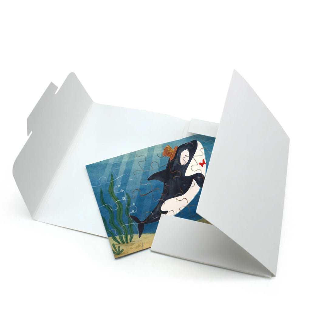 Puzzle Orca Zylinder Design Puzzle, Meerestiere, Meer, Urlaub, Narwal, Glitter, Konfetti, Glitzer, Geburtstag, Feier, Fete, Fest, Glückwunsch, Orca