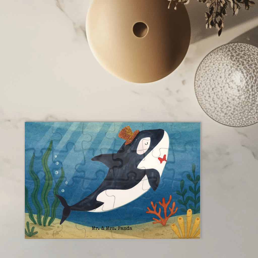 Puzzle Orca Zylinder Design Puzzle, Meerestiere, Meer, Urlaub, Narwal, Glitter, Konfetti, Glitzer, Geburtstag, Feier, Fete, Fest, Glückwunsch, Orca