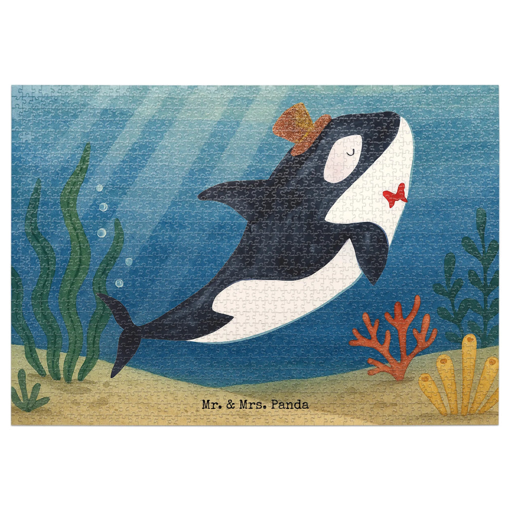 Puzzle Orca Zylinder Design Puzzle, Meerestiere, Meer, Urlaub, Narwal, Glitter, Konfetti, Glitzer, Geburtstag, Feier, Fete, Fest, Glückwunsch, Orca