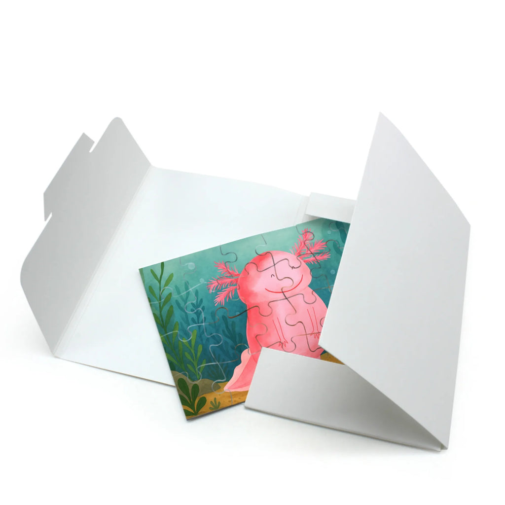 Puzzle Axolotl Glücklich Design Puzzle, Axolotl, Molch, Axolot, Schwanzlurch, Lurch, Lurche, Motivation, gute Laune