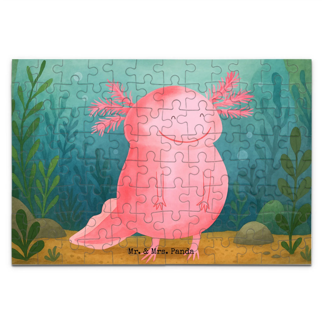 Puzzle Axolotl Glücklich Design Puzzle, Axolotl, Molch, Axolot, Schwanzlurch, Lurch, Lurche, Motivation, gute Laune