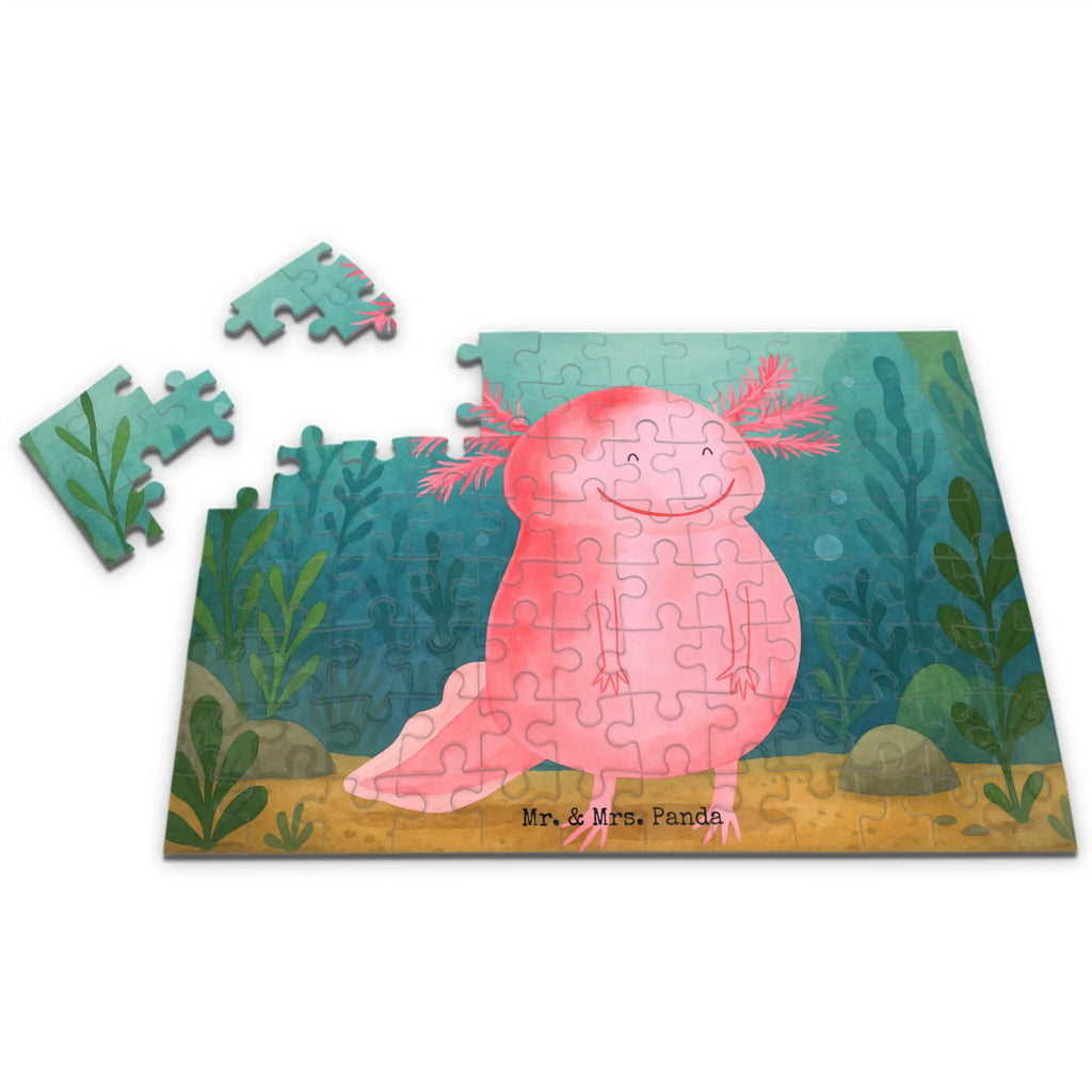 Puzzle Axolotl Glücklich Design Puzzle, Axolotl, Molch, Axolot, Schwanzlurch, Lurch, Lurche, Motivation, gute Laune