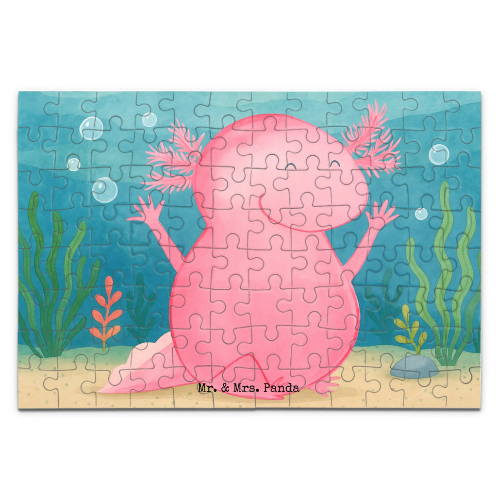 Puzzle Axolotl Hurra Design Puzzle, Axolotl, Molch, Axolot, Schwanzlurch, Lurch, Lurche, fröhlich, Spaß, Freude, Motivation, Zufriedenheit