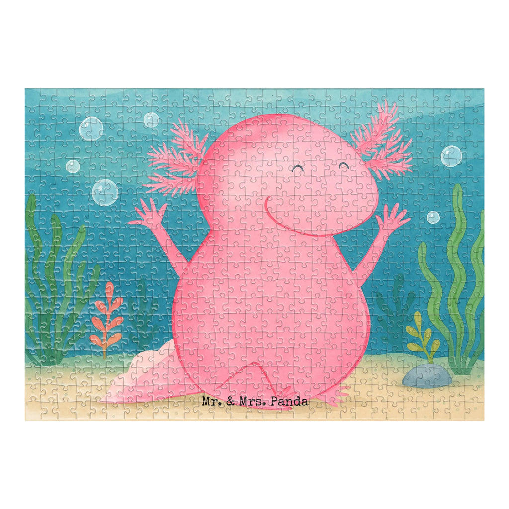 Puzzle Axolotl Hurra Design Puzzle, Axolotl, Molch, Axolot, Schwanzlurch, Lurch, Lurche, fröhlich, Spaß, Freude, Motivation, Zufriedenheit